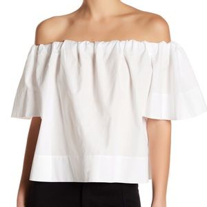 Vince White Off Shoulder Top